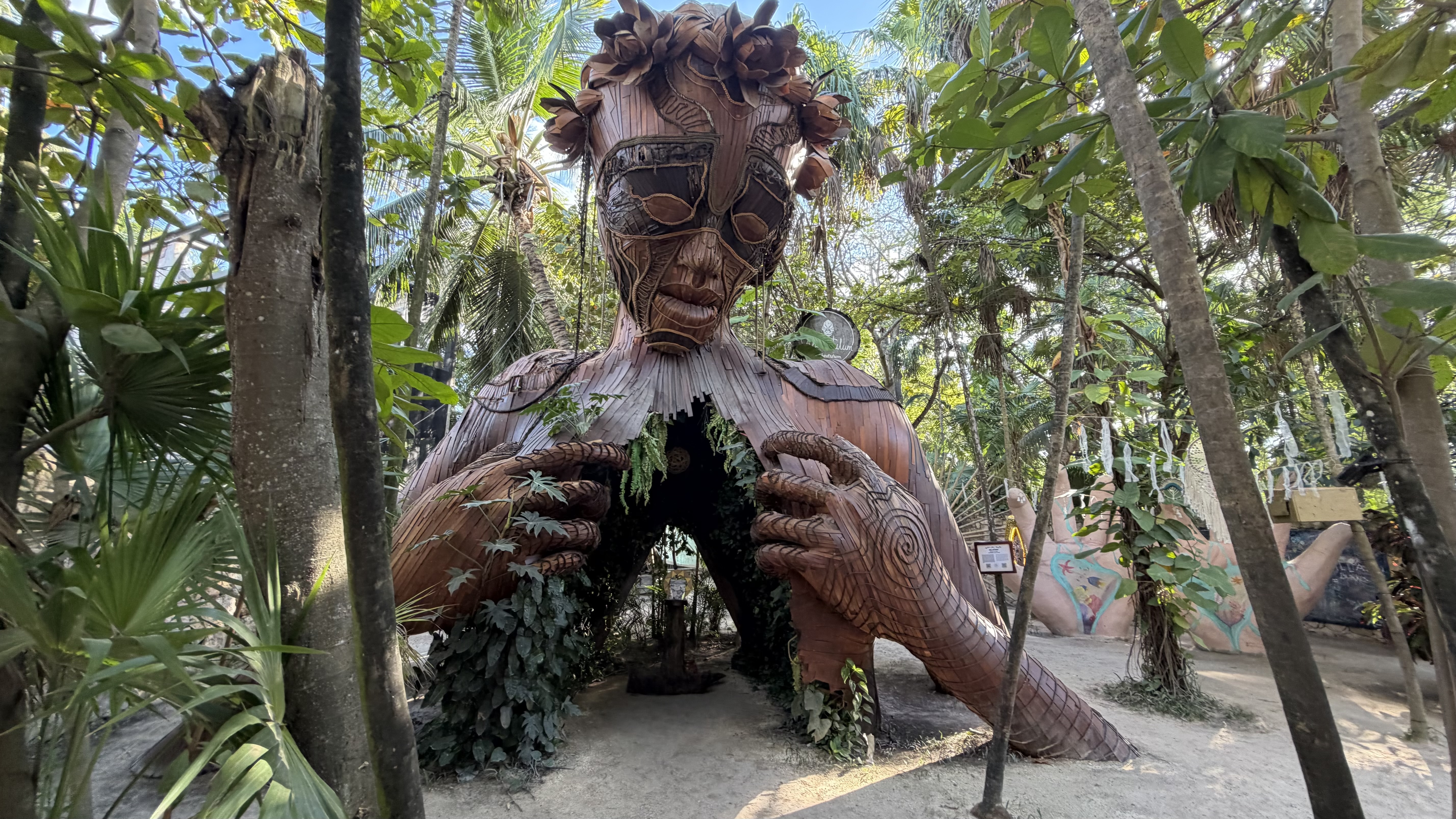 Open-air art park in the Tulum jungle