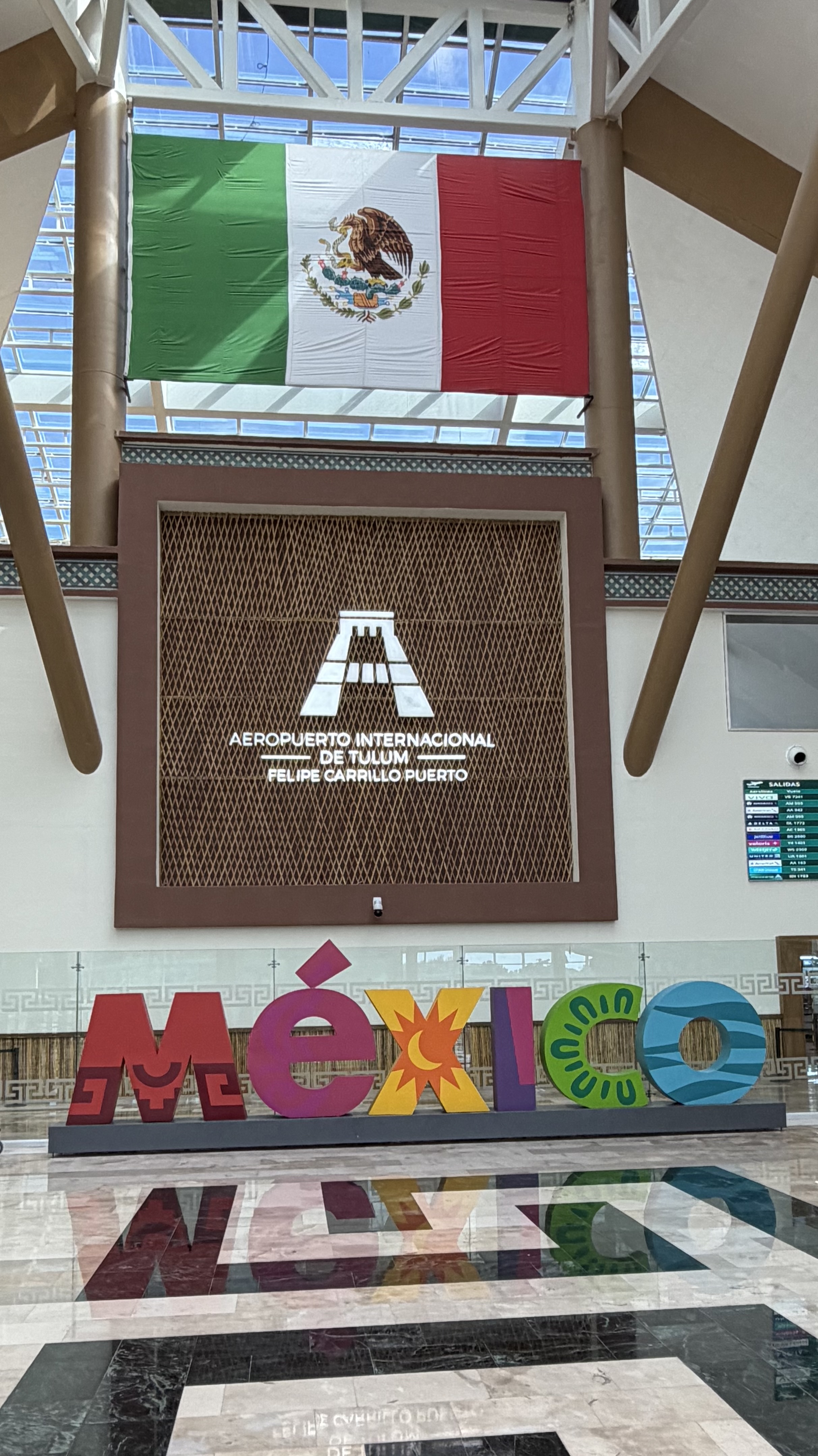Inside the Tulum International Airport terminal