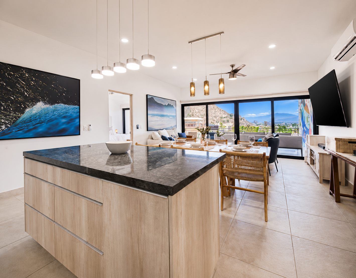 Kitchen island and counter