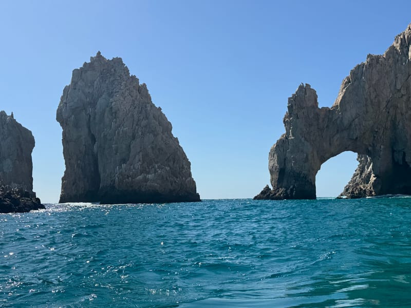 The Arch of Cabo San Lucas from the water — a 15-minute boat ride from the marina near our Airbnb vacation home