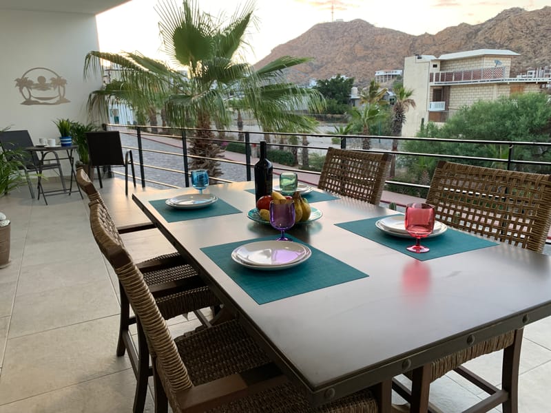 Evening on the terrace at our Pedregal vacation rental, Cabo San Lucas