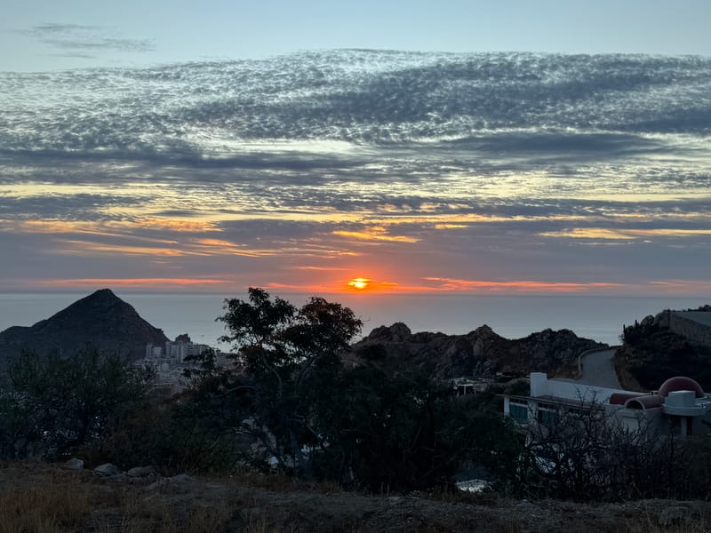 Pedregal hiking trail with Cabo San Lucas ocean views from the ridge above our vacation rental